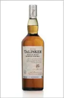  ??  ?? Talisker is a popular single malt whiskey known for its blend of light floral notes and smoky aromas