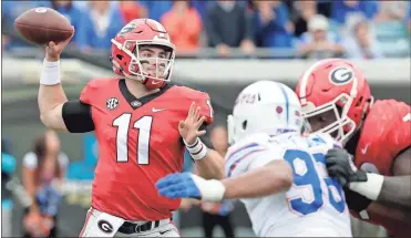  ?? / AP-John Raoux ?? Georgia quarterbac­k Jake Fromm (11) and the Bulldogs will face the Kentucky Wildcats today at 3:30 p.m. The game will be on CBS, Comcast channels 6 and 12.