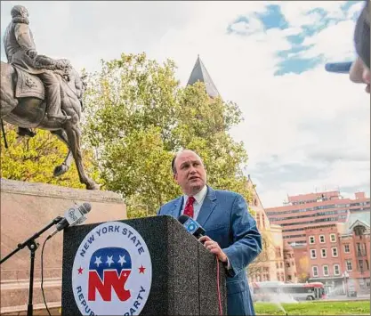  ?? Lori Van Buren / Times Union ?? New York Republican Chairman Nick Langworthy, seen here in a 2021 file photo, hailed the ruling as a “huge victory for election integrity, citizen rights and the rule of law.”