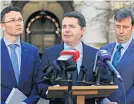  ??  ?? VOW Ministers Patrick O’donovan, Paschal Donohoe and Michael D’arcy