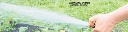  ??  ?? LAWN AND ORDER Hosepipes banned