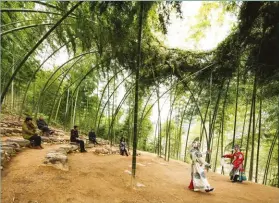  ??  ?? ABOVE: Dna_design and Architectu­re’s Bamboo Theatre can be rewoven yearly by local residents to create an al fresco performanc­e venue.