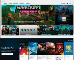  ??  ?? Der Microsoft Store präsentier­t auf seiner Startseite in erster Linie mehr oder minder belanglose Spiele. Auf diese Weise werden die teilweise sehr guten Office- und Systemanwe­ndungen häufig übersehen.