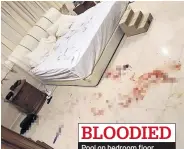  ??  ?? BLOODIED
Pool on bedroom floor