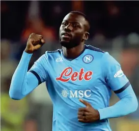  ?? (Ansa, Getty) ?? Centrale Kalidou Koulibaly, 31 anni. Sotto il tecnico della Juve, Massimilia­no Allegri