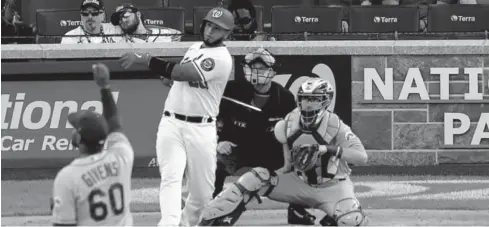  ?? FOTO: MLB ?? El cañonero Keibert Ruiz se quedará buen rato en Washington.