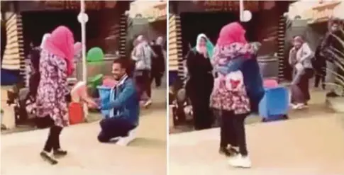  ??  ?? RAKAMAN video lelaki memeluk pelajar Universiti Al-Azhar, Mesir yang tular. - Agensi