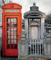  ??  ?? Gilbert Scott’s 1924 phone box and its inspiratio­n, Soane’s tomb, St Pancras