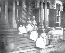  ?? SPECIAL TO THE EXAMINER ?? Nurses at Moira Hall, the first Nicholls Hospital, 1885. (Trent Valley Archives, Electric City Collection, F50 2.061)