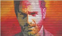  ??  ?? A graffiti portraying British actor Andrew Lincoln often known for playing Rick Grimes in The Walking Dead TV series.