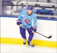  ?? Bridgeport Sound Tigers / Contribute­d Photo ?? Dustin Jesseau works out with the Bridgeport Sound Tigers on Wednesday at Webster Bank Arena.