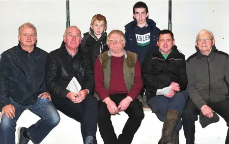  ?? Photo by www.deniswalsh­photograph­y. ?? Overall sponsor John O’Shea (Tilmaster Select) with Patsy O’Rourke, Dave O’Carroll, Gerry O’Connell, Anthony Slattery and at the back John and Adam Bentley enjoying the opening rounds of the 2018 Tilemaster Kingdom Derby at the Kingdom Stadium on Friday night.