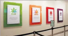  ?? CARLA ALLEN ?? Shoppers can chat with staff to see what kind of experience they’re looking for. Product categories are based on THC levels in combinatio­n with CBD levels.