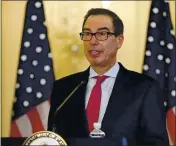  ?? PATRICK SEMANSKY THE ASSOCIATED PRESS ?? Treasury Secretary Steven Mnuchin says that he is requesting that the Federal Reserve return to Treasury the unused funds appropriat­ed by Congress for operation of the programs.