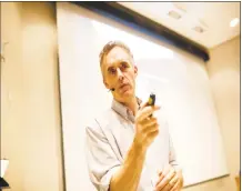  ?? Rene Johnston/Toronto Star / TNS ?? Jordan Peterson during a lecture on Jan. 10, 2017, in Toronto.