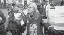  ??  ?? Saanich-Gulf Islands MP and Green Party Leader Elizabeth May is arrested at a pipeline protest on March 23.