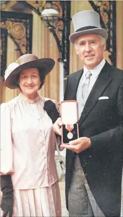 ??  ?? Lady Margaret Crouch and her husband Sir David on the day of his knighthood in 1987