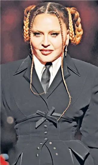  ?? ?? Madonna rounded on those who criticised her appearance at the Grammys, above. Right, the star through the decades