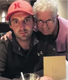  ?? FAMILY PHOTO ?? Jordan Wakelam with his grandmothe­r on his 30th birthday, Oct. 4, 2017. That same month, Jordan went into detox and took steps to overcome his opioid addiction.