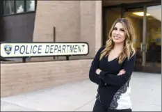  ??  ?? El Centro Police Department dispatcher Alexandria Justman poses outside ECPD on Friday evening. Justman assisted a couple in delivering their baby by providing pre-arrival medical instructio­ns over the phone on March 23. VINCENT OSUNA PHOTO