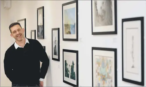  ??  ?? Yorkshire illustrato­r Chris Mould at the exhibition of his works at the town’s 18th century Piece Hall.