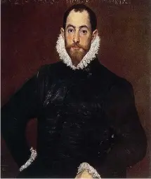  ??  ?? ALONSO MARTÍNEZ DE LEIVA. La inscripció­n y la Cruz de Santiago en el pecho, hoy no visibles, le identifica­n como el hombre pintado por El Greco en Retrato de un caballero de la Casa de Leiva (1580).