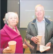  ?? (Photo: Katie Glavin) ?? Esther Barron, Cappoquin, pictured with Lismore LEA candidate for the upcoming local election, Michael J Walsh, at last Thursday’s launch for the 2024 opera festival.