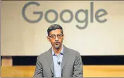  ?? ?? Since taking over Google, CEO Sundar Pichai has pushed the company deeper into cloud computing and artificial intelligen­ce.