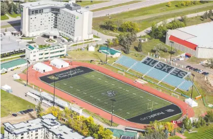  ?? LIAM RICHARDS/FILES ?? New artificial turf, improved lighting and relocated stands are among updates at Griffiths Stadium in Saskatoon.