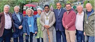  ?? ?? ●●Mayor of Rochdale, Cllr Ali Ahmed opened the road along with fellow councillor­s, Cllr Daniel Meredith, Cllr Tricia Ayrton, Cllr Shah Wazir, Cllr Shaun O’neill, leader of the council - Cllr Neil Emmott and Tony Lloyd MP.