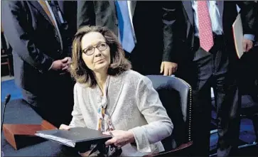  ?? Brendan Smialowski AFP/Getty Images ?? AT HER confirmati­on hearing, Gina Haspel said she would not restart a controvers­ial interrogat­ion program.