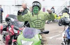  ?? Picture by Mark F Gibson/Gibson Digital ?? Green for go David Maxwell got on his bike for the Glasgow Children’s Hospital Charity annual Easter Egg Run.