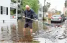  ?? PAUL ZOELLER/AP ?? Rob Kramer removes debris in downtown Charleston, S.C., in 2015.