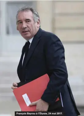  ??  ?? François Bayrou à l'élysée, 24 mai 2017.