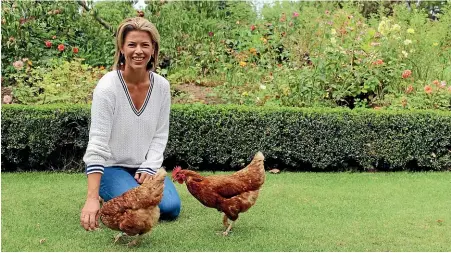  ?? SUPPLIED ?? Catherine van der Meulen with her chooks at her Seddon property.