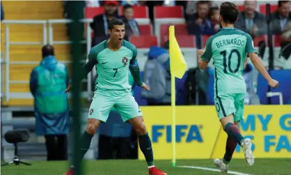  ??  ?? Cristiano Ronaldo and Bernardo Silva have become well acquainted on internatio­nal duty with Portugal. Photograph: John Sibley/Reuters