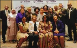  ?? LEROY T. BRADY — LTB DIGITAL PHOTOGRAPH­Y ?? Members of the Inland Empire Section of the National Council of Negro Women Inc. at the organizati­on’s 2022commun­ity service luncheon hosted by the NCNW San Diego Section are, front row, from left, Milele Robertson, Robyn Caliver, Amy Malone, Joanne Gilbert; back row, from left, Brother Mohammed, Betty Mohammed, Dana Rhodes, Rialto Mayor Deborah Robertson, Carole Bennett, Gerri Foxall-Kater, Gwendolyn Heard Nelson, Natasha Broome-Shaw, Deborah Smith-Gilbert, Haniyyah Mubashshir, Abraham Mubashshir and Artist Gilbert.