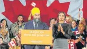  ?? REUTERS ?? NDP leader Jagmeet Singh speaks to supporters after being re-elected in Burnaby, British Columbia, Canada.