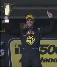  ??  ?? Shane Van Gisbergen enjoys winning a V8 Supercar race in front of his home crowd.