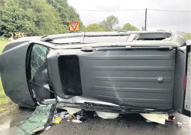  ??  ?? Jeff Campbell (54) and fiancé Natasha Guy (40), of West Sussex, told the Echo they are on a mission to get the Iveshead Road, Charley Road, and Abbey Road junction improved after they, and their four children, were involved in a two-car collision....