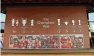  ?? Photograph: Andrew Powell/Liverpool FC/Getty Images ?? Liverpool have updated their honours wall at Anfield after their victory over Chelsea in the Carabao Cup.