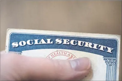  ?? JENNY KANE — THE ASSOCIATED PRESS ?? A Social Security card in Tigard, Ore.