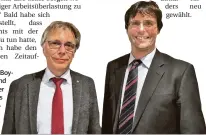  ?? RP-FOTO: EMY ?? Jürgen Boyxen (l.) und Nachfolger Marcus Optendrenk.