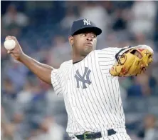  ?? AP ?? Luis Severino lanzó ocho entradas de dos carreras, y puso su marca en 13-6.