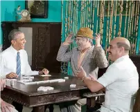  ??  ?? En un capítulo, Obama pide a Pánfilo que le enseñe a jugar dominó.