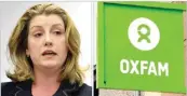  ??  ?? Aid Minister Penny Mordaunt threatens to cut Oxfam’s government funding. PA/AFP