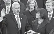  ?? ANDREW HARNIK/AP ?? Karen Pence, the wife of Vice President Mike Pence, recently took a job teaching at a Christian school in Virginia.