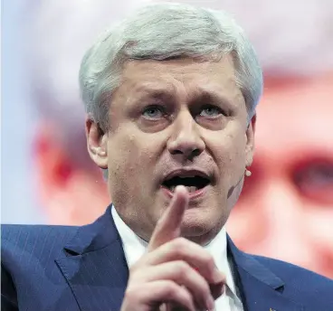  ?? LUIS MAGANA / THE CANADIAN PRESS / THE ASSOCIATED PRESS ?? Former prime minister Stephen Harper has a new book out in which he says his government put “common people ahead of the special interests of the privileged few.”