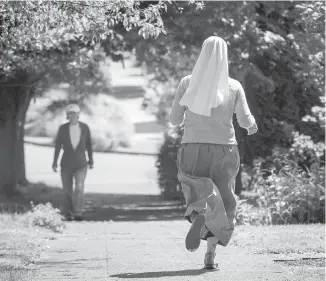  ??  ?? Sister Mary Kelli Ann Lopez runs for up to 15 kilometres in Seattle.