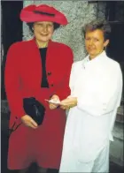  ?? Avondhu Archives) ?? Margaret Gleeson, Limerick (right) presenting a gift voucher to Mrs Geraldine Maye, Ballinterr­y, Rathcormac, winner of The Dolls House best dressed lady competitio­n at Fermoy Show 1991. (Pic: The